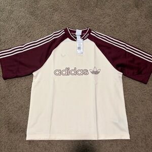 Adidas Originals Premium Cream and Maroon Jersey Shirt